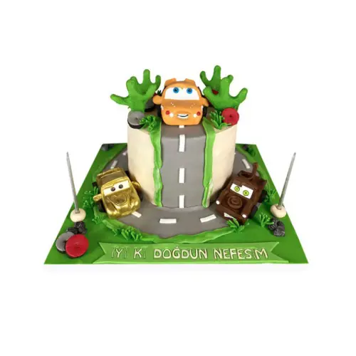 Cars Konseptli Doğum Günü Pastası