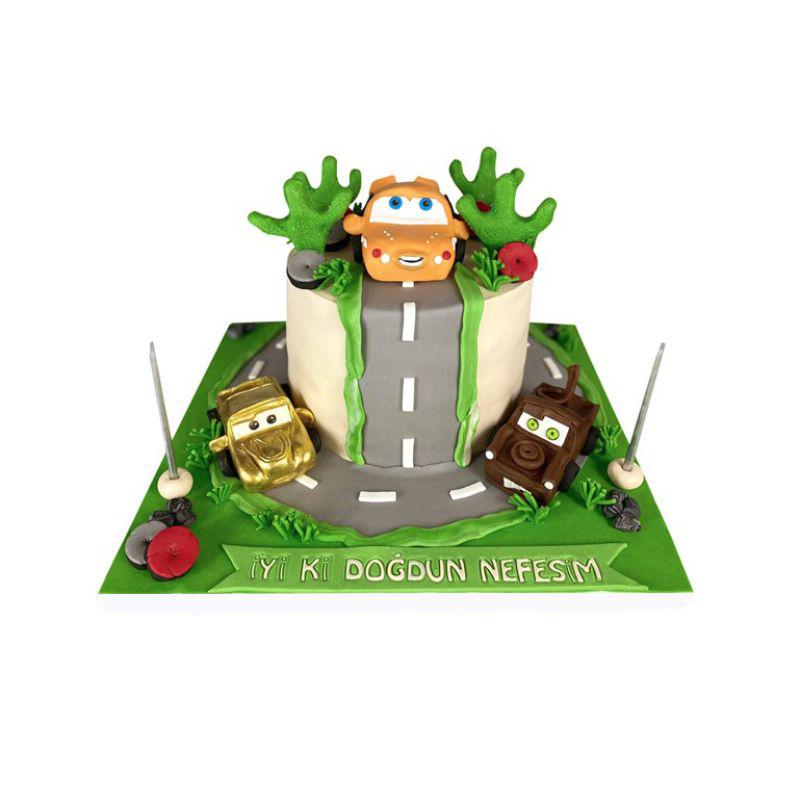 Arabalar Konseptli Doğum Günü Pastası