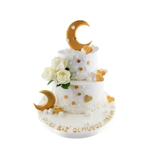 Ay Temalı Evlilik Yıl Dönümü Pastası