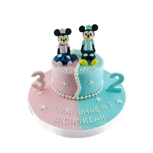 Minnie ve Mickey Mouse Rakamlı Pasta