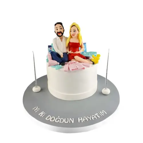 Figürlü Evli Çiftler Butik Pasta