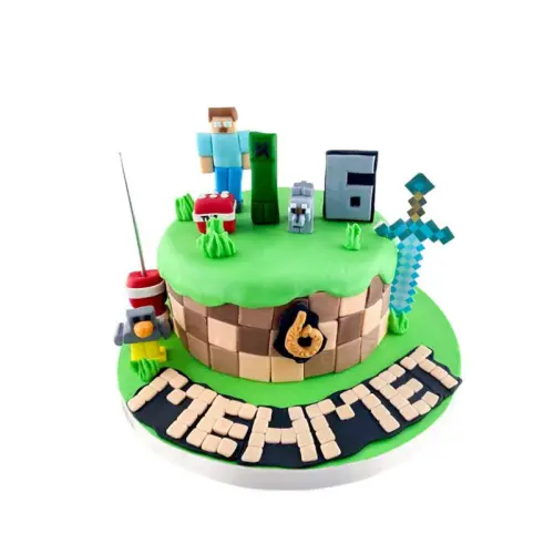 Rakamlı Minecraft Doğum Günü Pastası