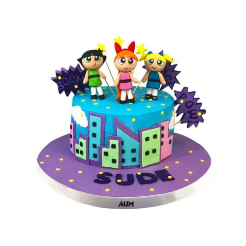Power Puff Girl Konseptli Doğum Günü Pastası