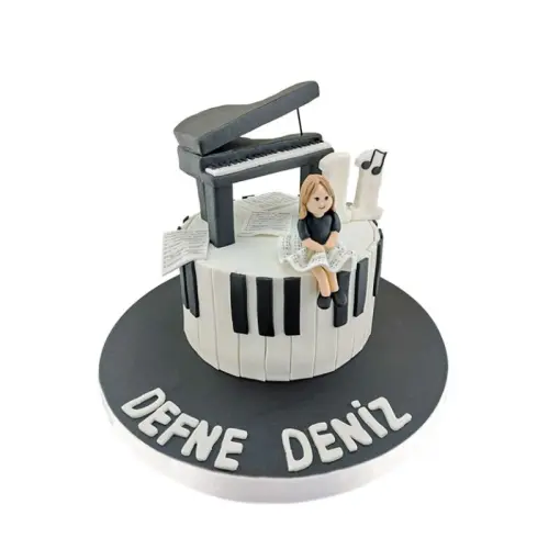 Piano Temalı Doğum Günü Pastası