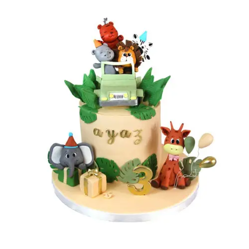 Safari Konseptli Doğum Günü Pastası