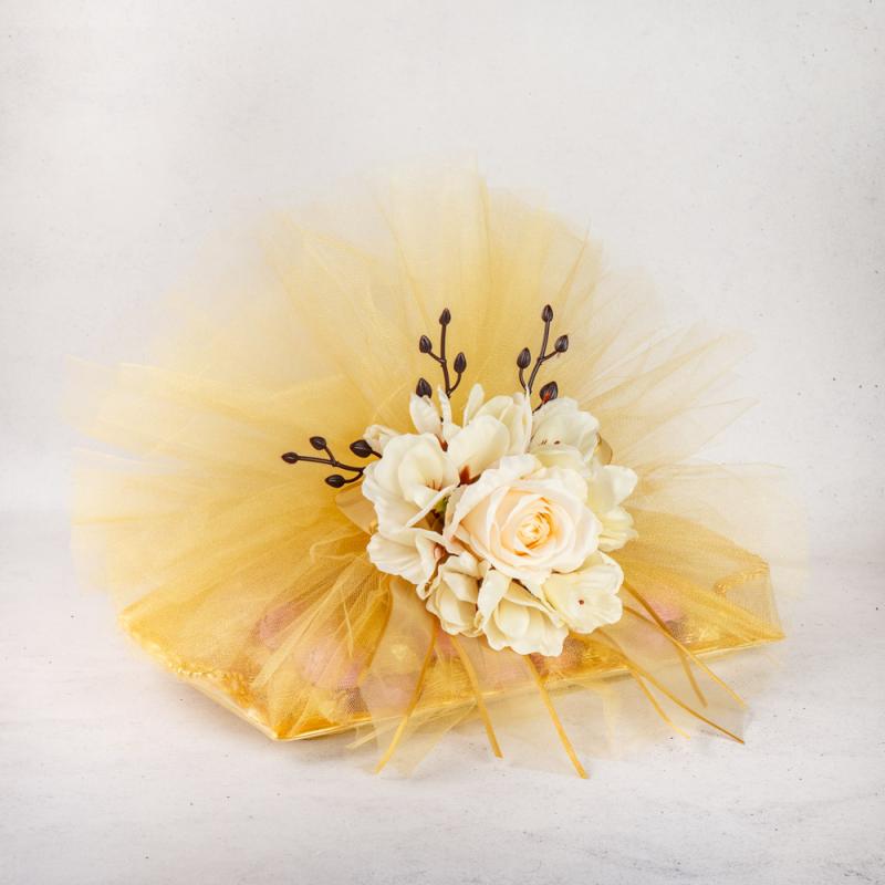 Beyaz Gül Tepsi Çikolata